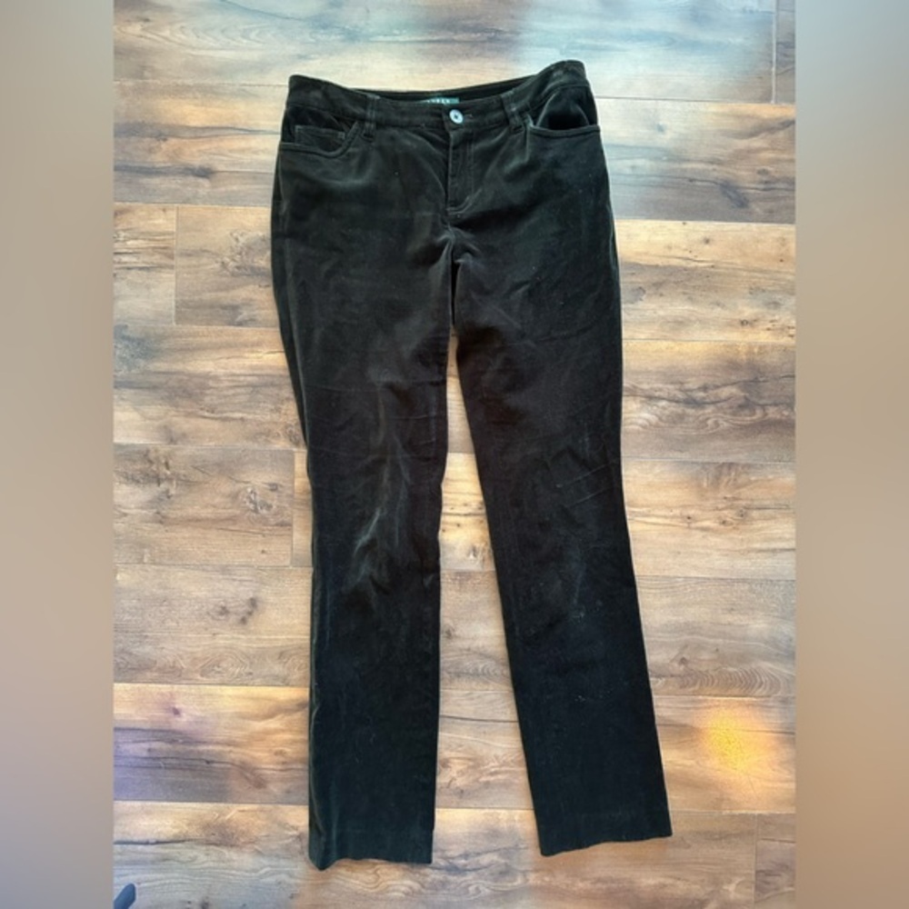 Lauren Ralph Lauren Green Velvet Pants | Vintage Y2K Luxe